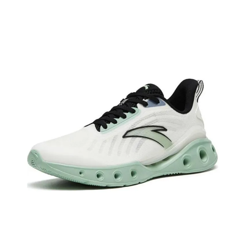 Anta Little Energy Ring Anti Slip Wear Resistant Low Top Running Shoes Men's White Green-2