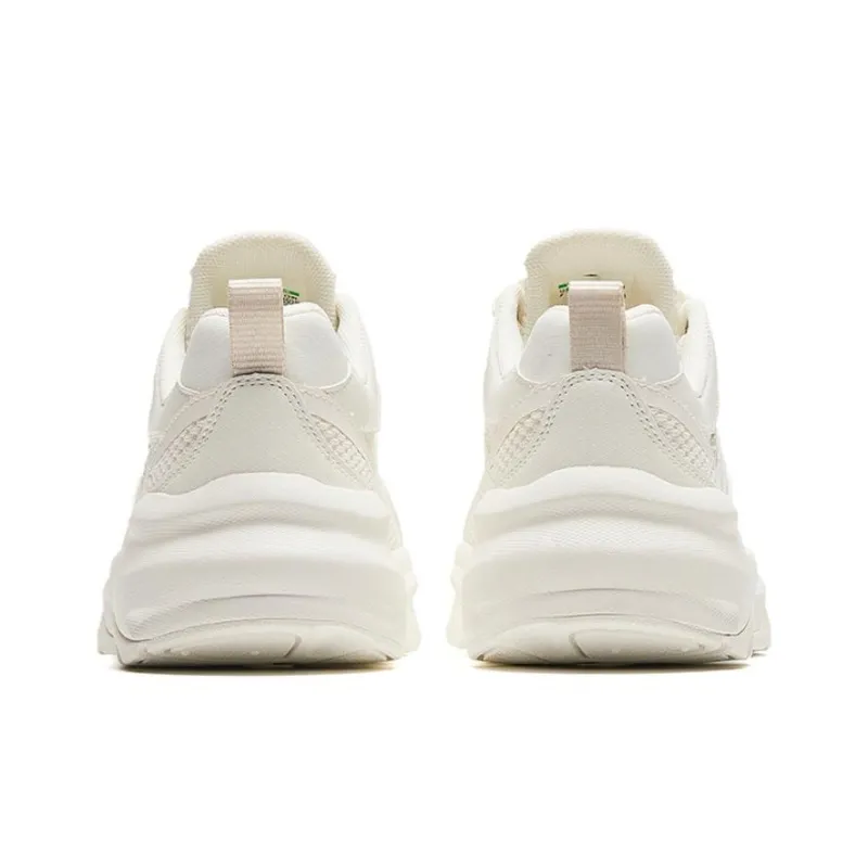 Anta Bai Wei Cushioned Wear Resistant Breathable Height Increasing Low Top Casual Shoes Women's Ivory White-3