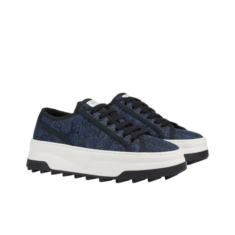 GUCCI Women's Tennis 1977 Low 'Denim Crystals' Women's-1