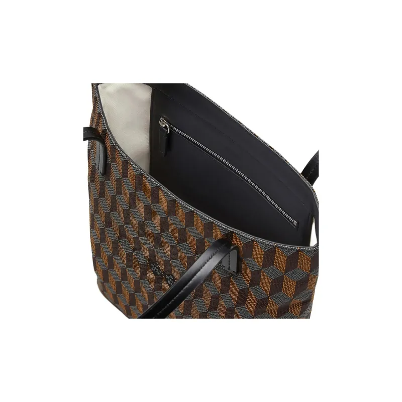 AU DEPART Reflective Jacquard Handbag Shoulder Bag Women's Orange-2