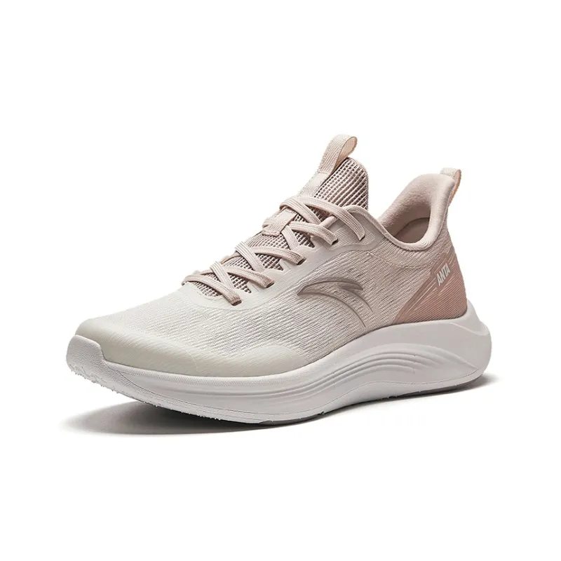 Anta Lingyun Lightweight And Breathable Low Top Running Shoes Women's White Lotus Gray-1