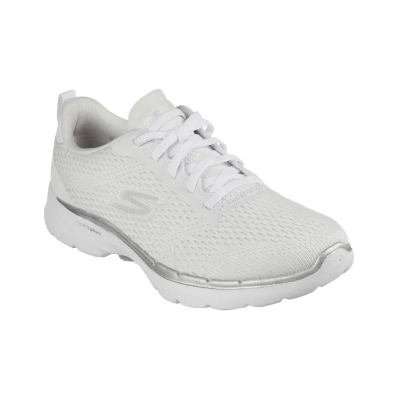Skechers Go Walk 6  Bold Vision Cushioning Anti Slip And Wear Resistant Low Top Casual Shoes Women's White-1