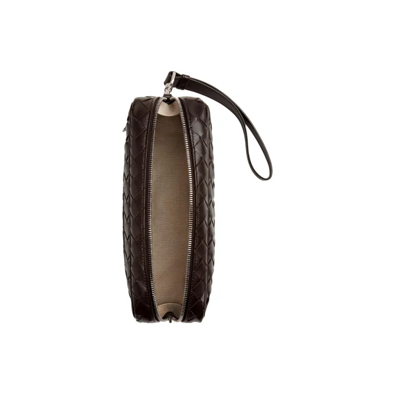 Bottega Veneta Calfskin Clutch Men's Brown-3