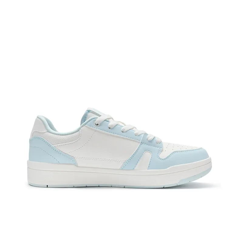 XTEP MAXX LITE Slip Resistant Low Top Skateboard Shoes Women's White Blue-1