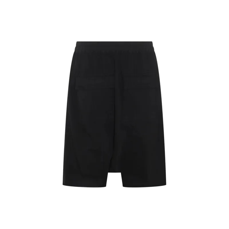 RICK OWENS Drkshdw Drop crotch Cotton Shorts-1