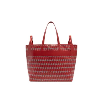 AU DEPART Coated Canvas Handbag Small Size Women's Red