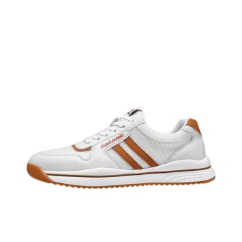 KOLUMB Wear resistant And Lightweight Low Top Casual Shoes Men's White Yellow