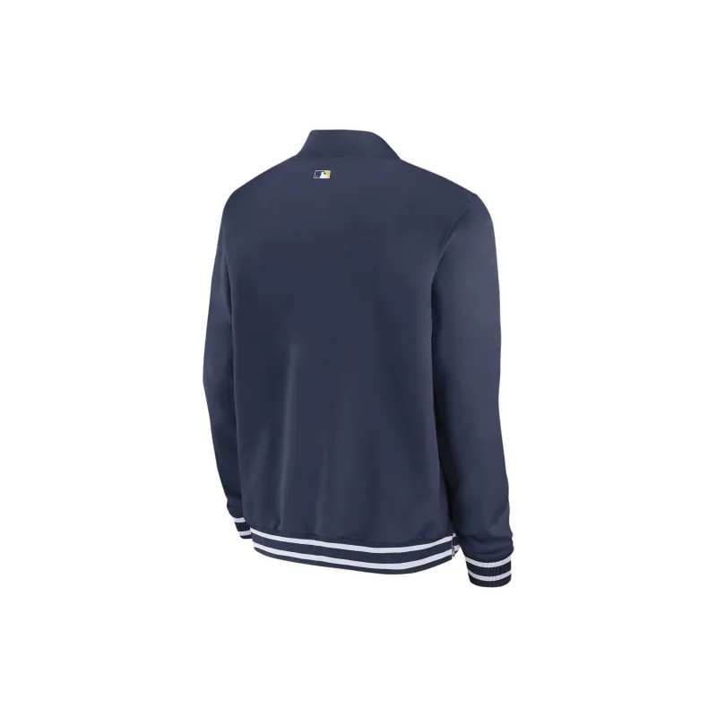 Nike Milwaukee Brewers Authentic Collection Men's Nike Mlb Full-Zip Bomber Jacket-1