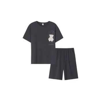 Sha Qian Pajama Set Summer Men's Dark Gray