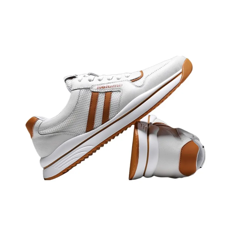 KOLUMB Wear resistant And Lightweight Low Top Casual Shoes Men's White Yellow-4