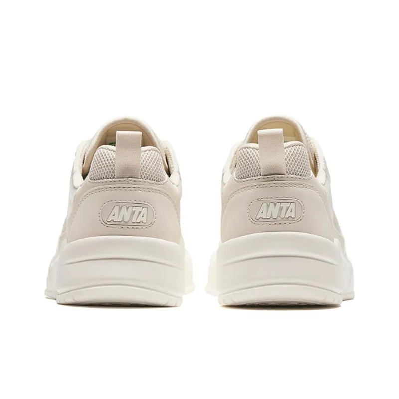 Anta Glue Elastic Height Increasing Breathable Low Top Skateboard Shoes Women's Gray-3
