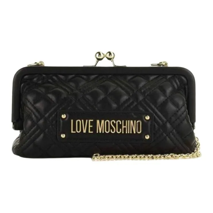 LOVE MOSCHINO Polyurethane Clutches Shoulder Bag Crossbody Bag Women's Black-1
