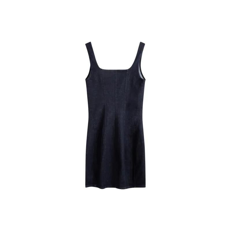CALVIN KLEIN Denim Series Slip Dress Women's Denim Blue Black-1