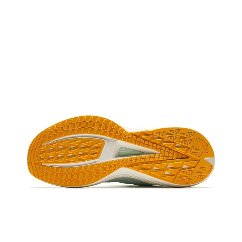 Anta Cushioning Anti Slip Wear Resistant Breathable Lightweight Rebound Low Top Running Shoes Men's Green Yellow-3