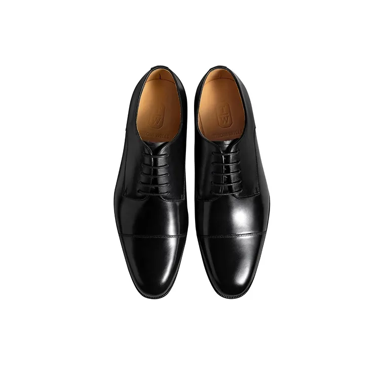 THOM WILLS British Style Calfskin Derby Shoes Dress Shoes Men's Black-2