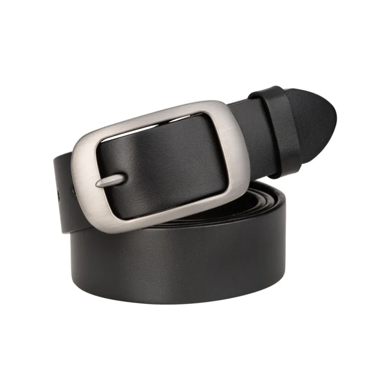 Cows Reign Unisex Pin Buckle Genuine Leather Belt Head Layer Pants Belt Cow Leather Leather Belts Unisex Width 3.4cm-0