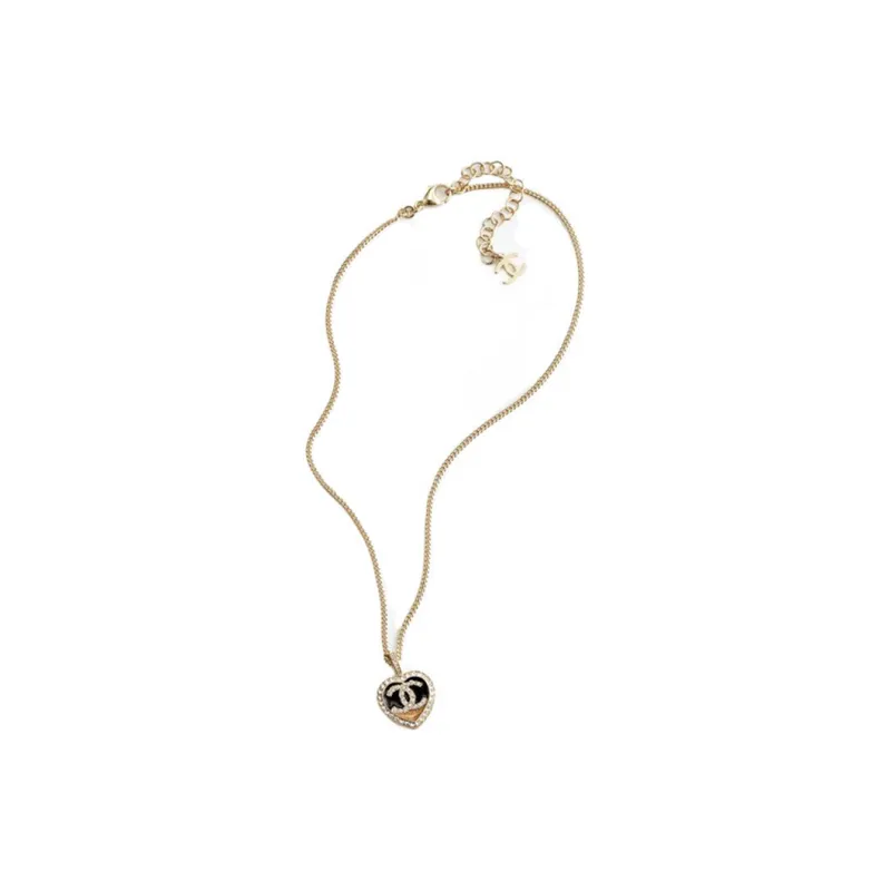 CHANEL 1986 1988 Heart pendant Necklace-4