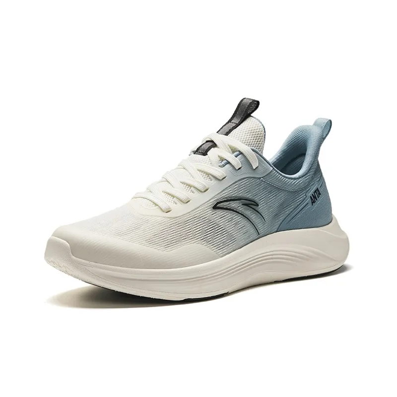 Anta Anti-Slip Wear-Resistant Breathable Lightweight Low-Top Running Shoes Men's White Gray-1