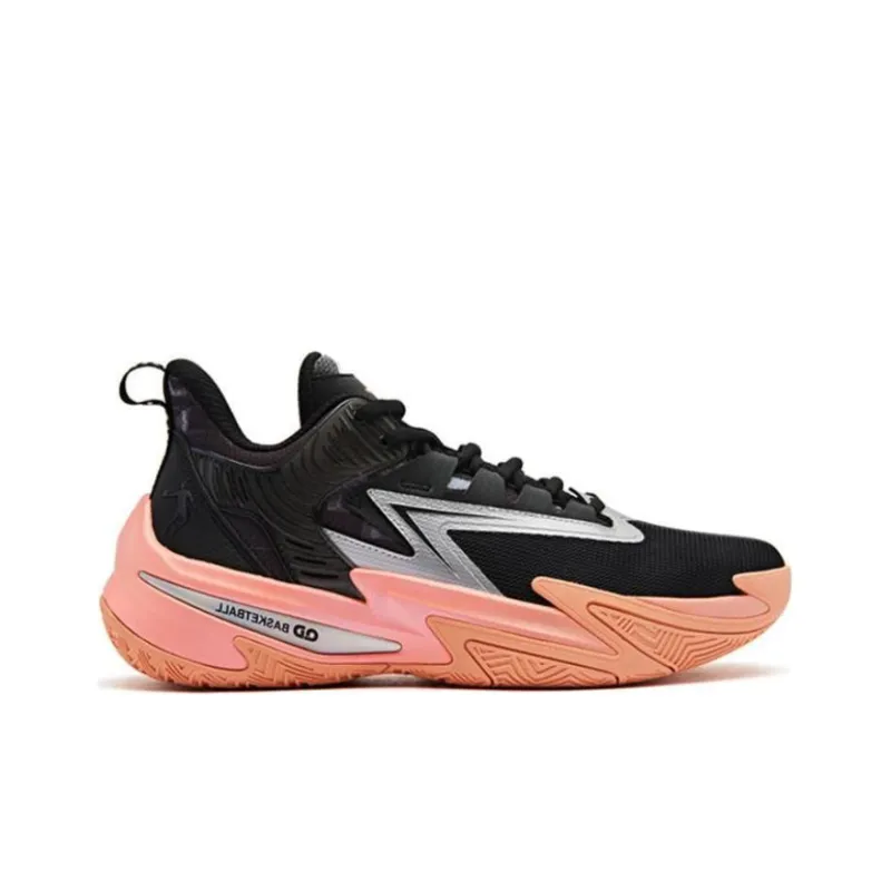 QIAODAN Sharp Thorn 7TEAM Cushioned Slip Resistant Low Top Basketball Shoes Men's Black-1