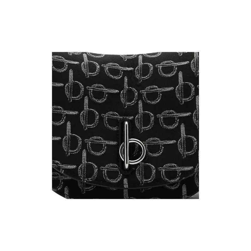Burberry Rocking Horse Polyester Crossbody Bag Shoulder Bag Women's Black-4