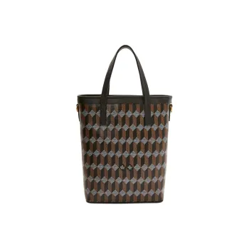 AU DEPART Cotton Coated Canvas Tote Bag Shopping Bag Handbag Women's Black