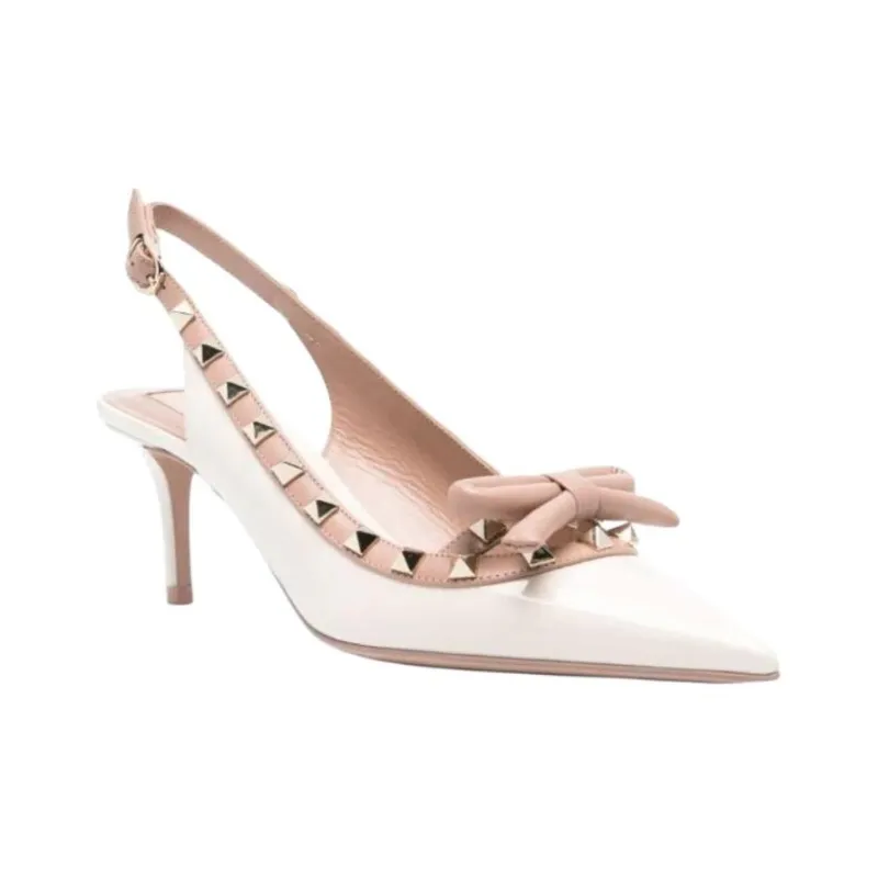 Valentino Garavani Rockstud Bow Detailed Pointed Toe Pumps-3