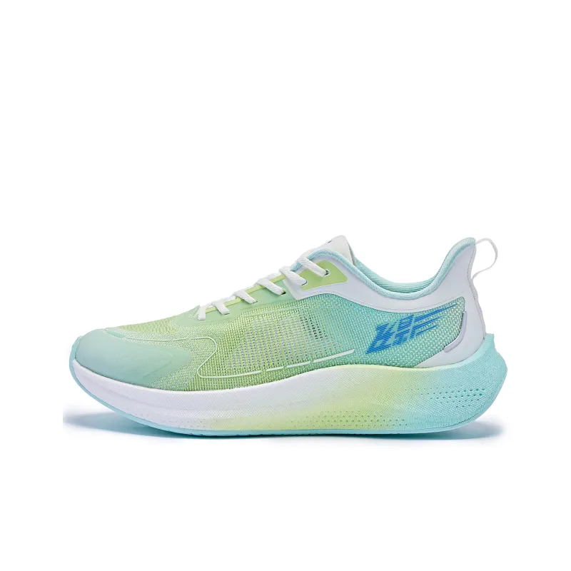 QIAODAN Flying Shadow 3.0 Cushioning Wear Resistant Low Top Running Shoes Men's White Blue-0