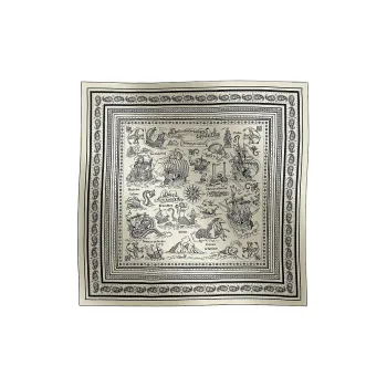HERMES Silk Scarves Unisex White