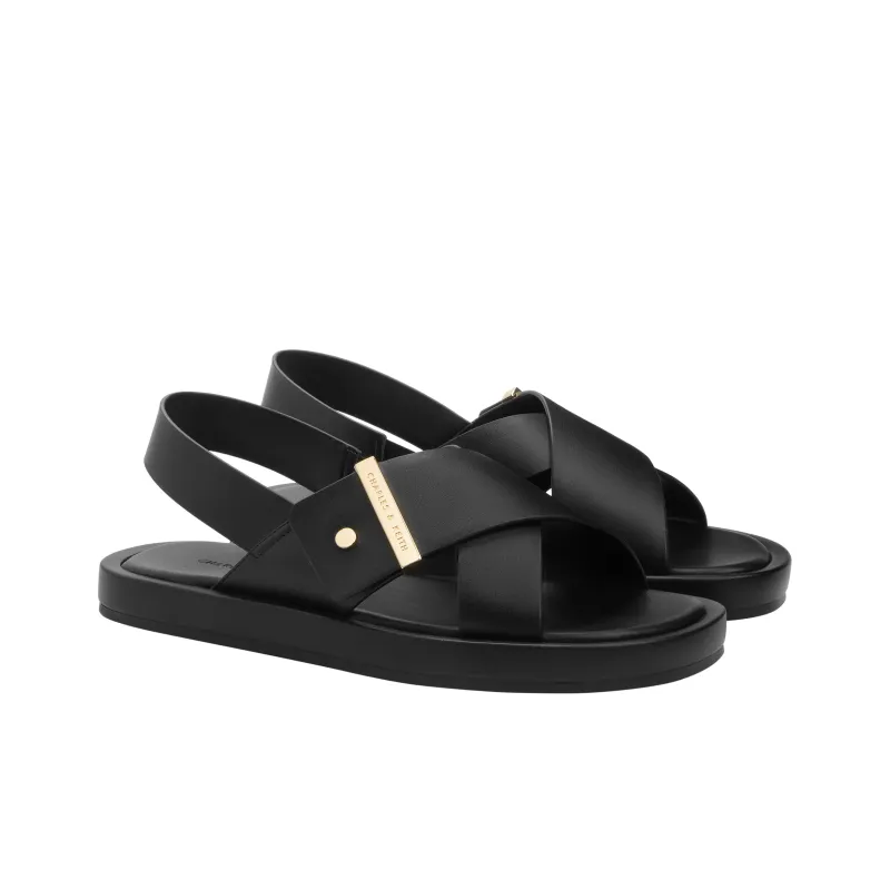CHARLES&KEITH Small Ck One Strap Sandals 2cm Women's Chalk White/Black-5