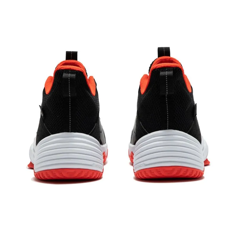 361° Cushioning Wear Resistant Mid Top Basketball Shoes Men's Black Red-3