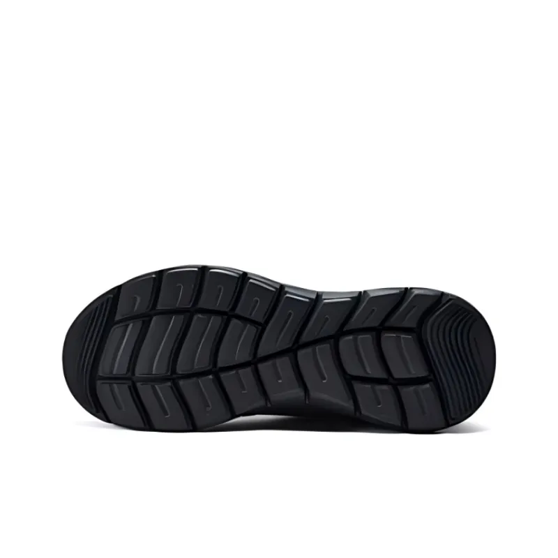Skechers Cushioning Abrasion Resistant Breathable Low Top Running Shoes Men's Black-4
