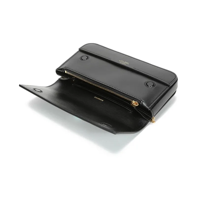 Burberry Cow Leather Clutch, Crossbody Bag, Shoulder Bag Women's Black-4