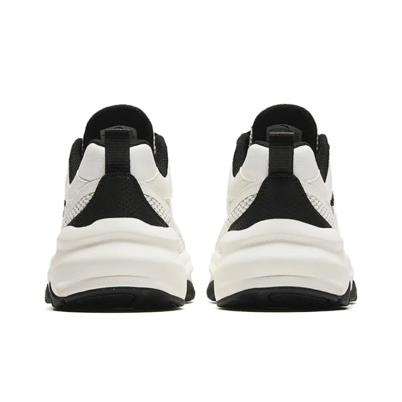 Anta White Thistle Height Increasing Breathable Low Top Casual Shoes Women's White Black-3