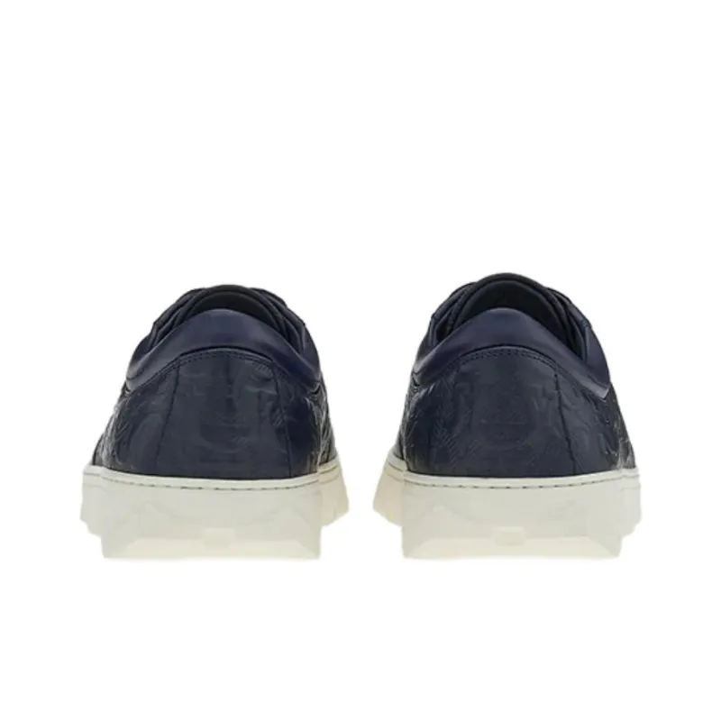 FERRAGAMO Low Top Stylish Skateboarding Shoes Men's Blue-4