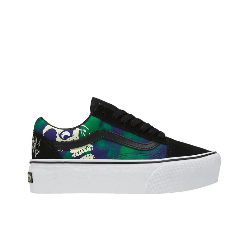 Old Skool Vans Stackform 'Glow In The Dark Skull Print'-1