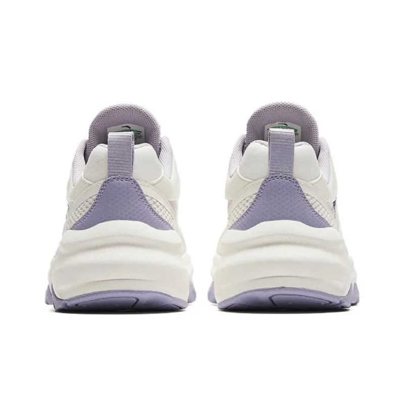 Anta White Thistle Height Increasing Breathable Low Top Casual Shoes Women's Purple White-3