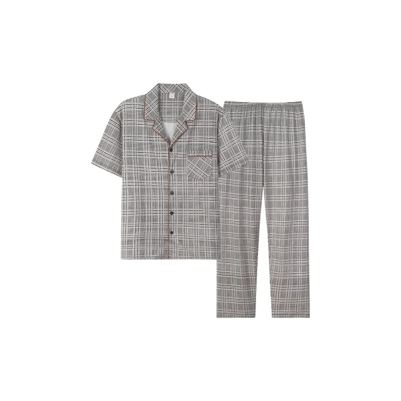 Sha Qian Pajama Set Summer Men's Black-0