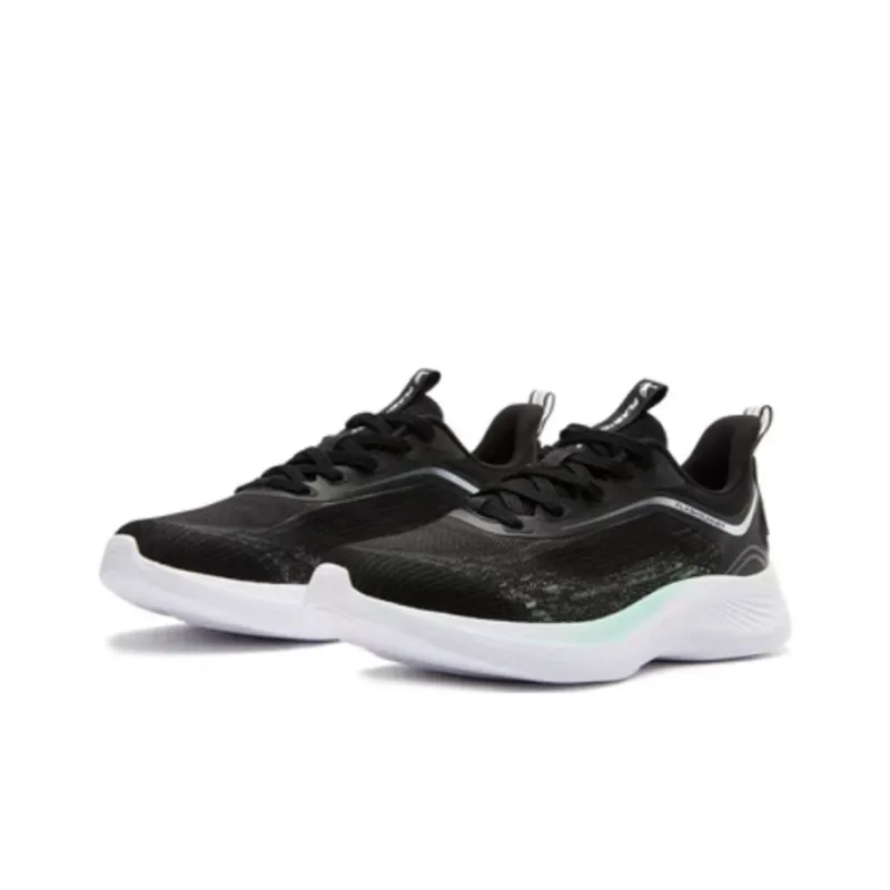 QIAODAN Slip Resistant, Abrasion Resistant, Lightweight Low Top Running Shoes Men's Black Green-2