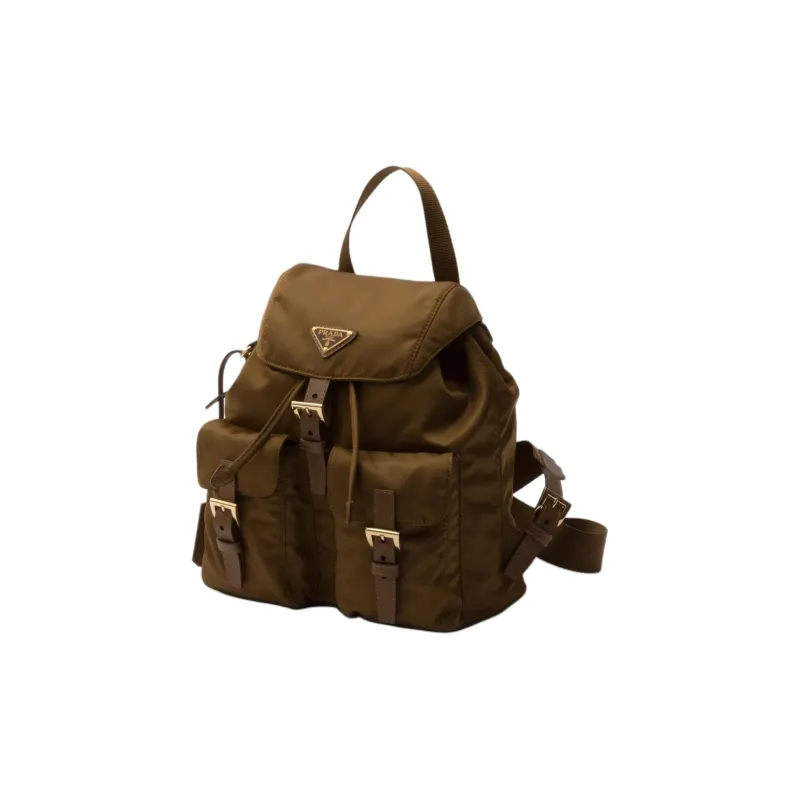 PRADA Re-Nylon Fabric Backpack Small Size Women's Khaki Green-1