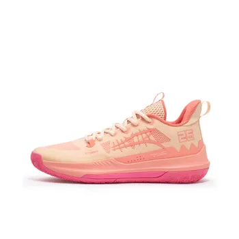 361° DVD Team Red Coral Cushioning Anti Slip Wear Resistant Breathability Low Top Basketball Shoes Men's Pink