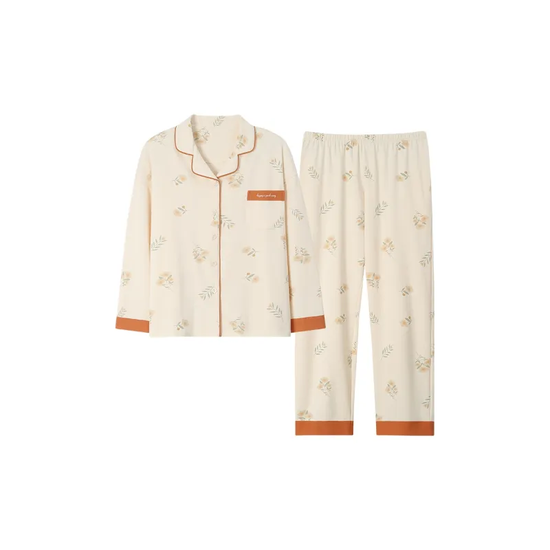 JinShaLa Pajama Set Women's Ecru-0