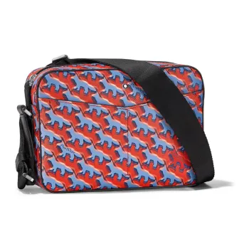 MONTBLANC MAISON KITSUNE Collaboration Leather Messenger Bag Shoulder Bag Crossbody Bag Men's Orange