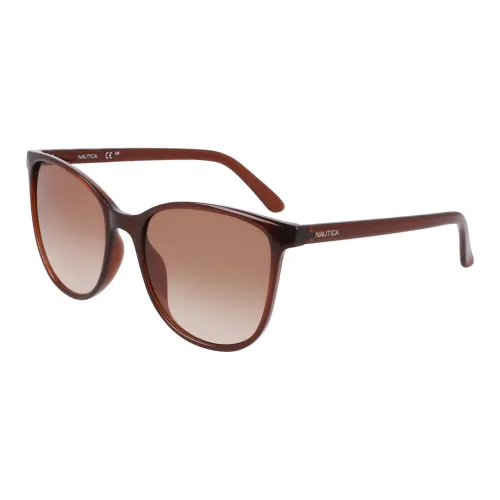 NAUTICA Plastic Butterfly Sunglasses Men's Brown
