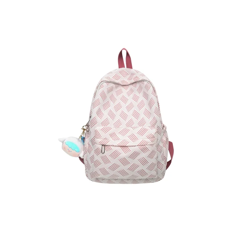 Parker Bear Nylon Backpack Regular Unisex Gray/Blue/Light Pink/Green Dark Pink-12