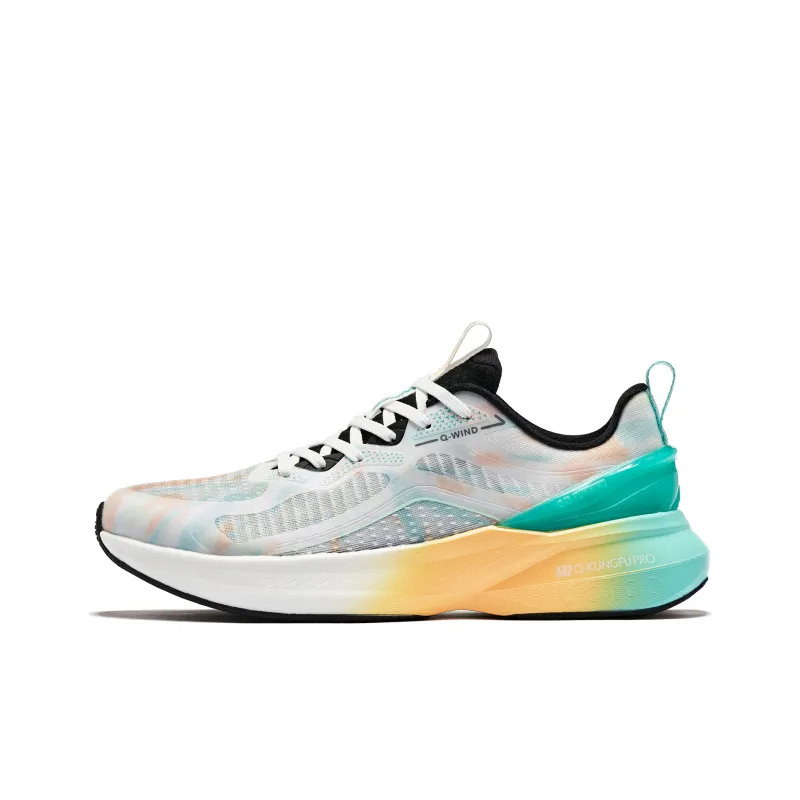 QIAODAN Popularity 12 Shock Absorbers With Slip Resistant Features Low Top Running Shoes Men's White Orange-0