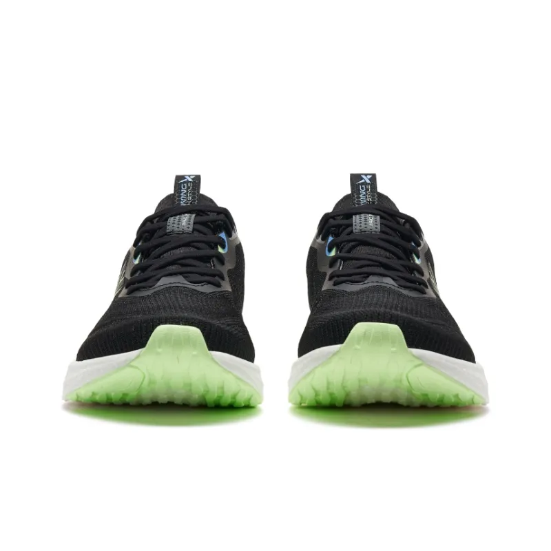 XTEP Dynamic Foam SS Breathable And Lightweight Low Top Casual City Commute Sprint Running Shoes Men's Black Neon Green-5