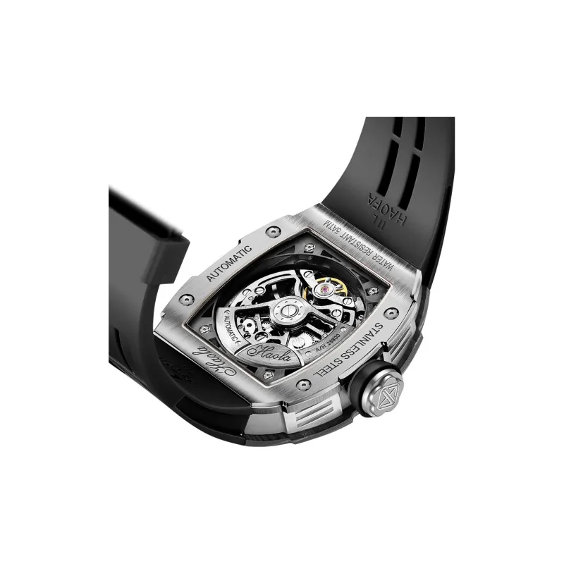 HaofaTourbillon Automatic Mechanical Movement Watch Men's Watches Black Dial 1982-A-1