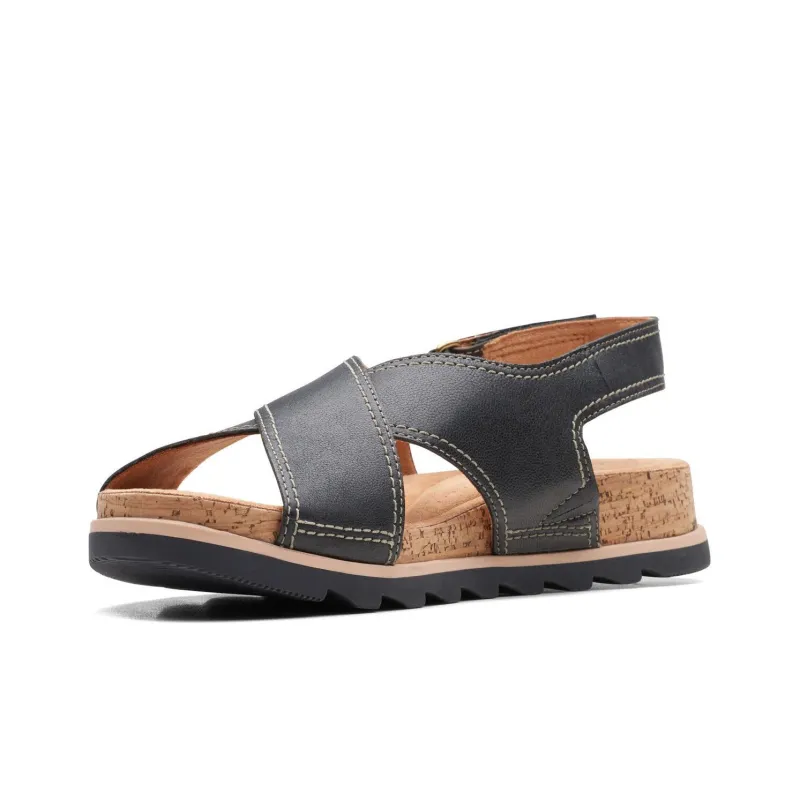 Clarks Beach Sandals Women's Black-3