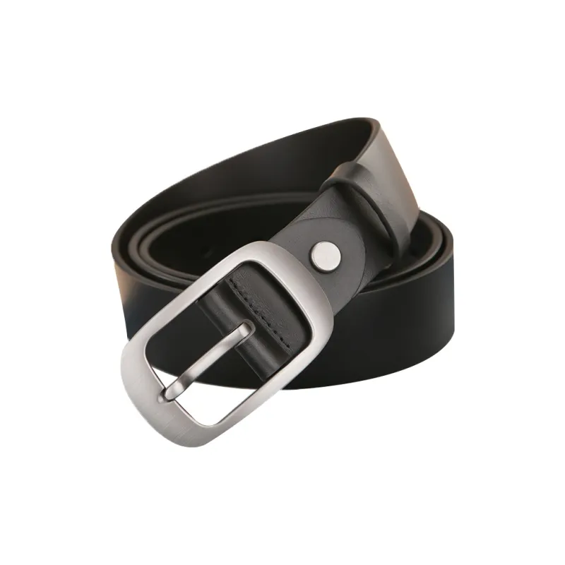 Cows Reign Unisex Pin Buckle Genuine Leather Belt Head Layer Pants Belt Cow Leather Leather Belts Unisex Width 3.4cm-1