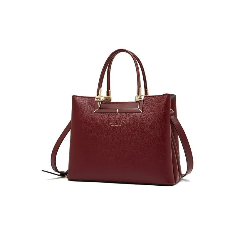 Geshiman Genuine Leather Top Grain Cow Leather Crossbody Handbags Regular Women's Beige Apricot/Burgundy/Dark Blue-4